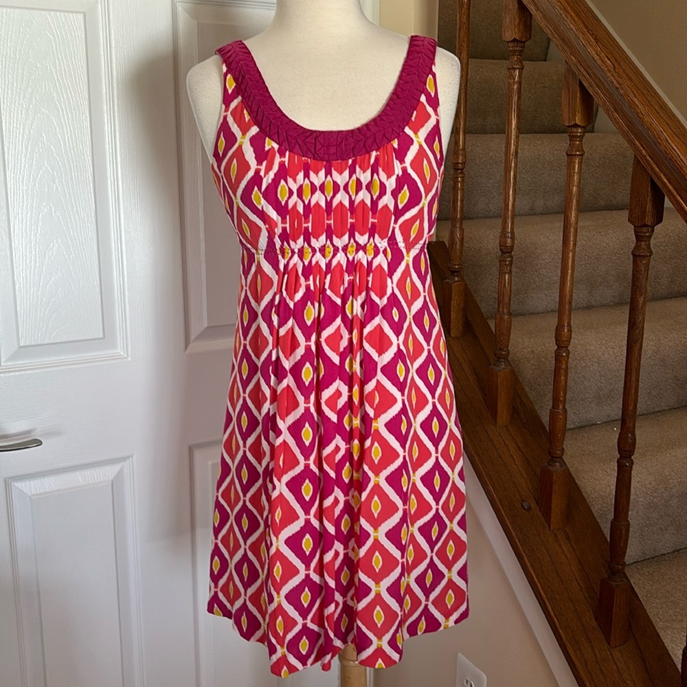 Tory Burch ikat print silk with a braided neckline - Picture 2 of 14